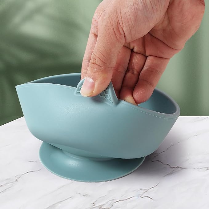 Baby Bowls with Suction, 3 Pack Baby Led Weaning Supplies, Soft Silicone Food Bowl for Babies Kids Toddlers, BPA Free, Microwave and Dishwasher Safe, Multicolor