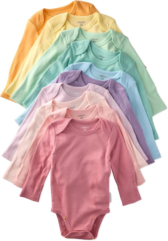unisex-baby Blake 10-pack Long Sleeve Bodysuits 100% Organic Cotton Baby Boy & Girls