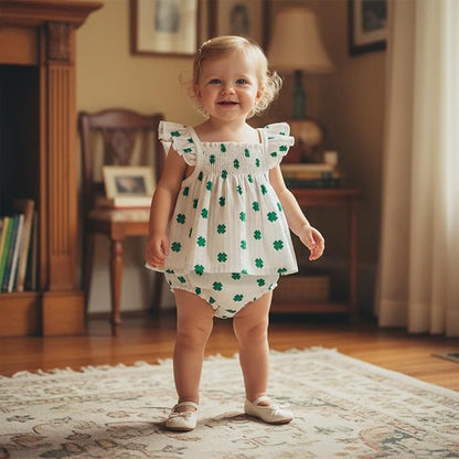 Mubineo Baby Girl Summer Clothes Cute Ruffle Tops Dress Shorts Outfits Set Infant Toddler Shrit Bloomers Princess Outfit