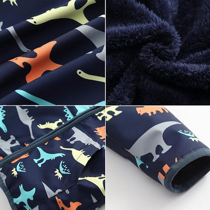 Feidoog Toddler Fleece Jacket Baby Boys Girls Hooded Zipper Long Sleeve Thick Warm Outerwear