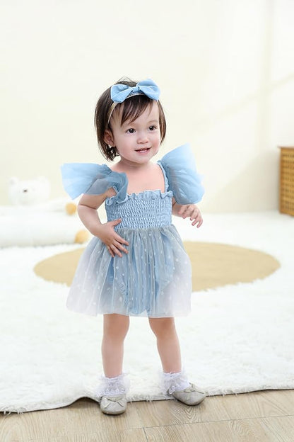 Baby Girl Clothes Infant Tulle Romper Ruffe Sleeveless Bodysuit Baby Girl Outfits Infant Girl Dress 0-18M