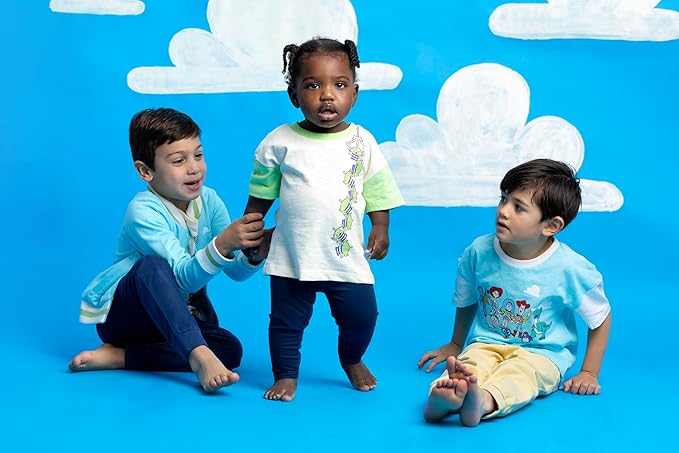 Monica + Andy Crewneck Tee, 100% Organic Cotton Clothes for Girls & Boys, Printed T-Shirt Sizes for Kids, Toddler & Baby