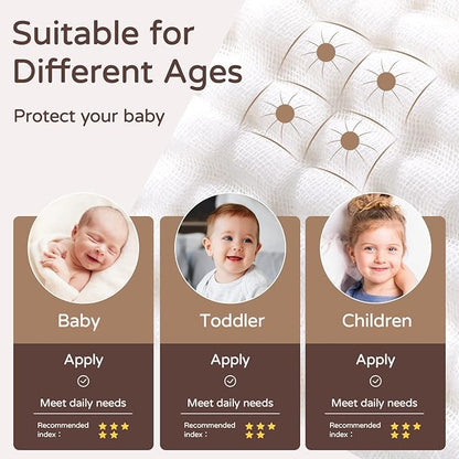 Yoofoss Hooded Baby Towels for Newborn 2 Pack 100% Muslin Organic Cotton Baby Bath Towel with Hood for Babies, Infant, Toddler and Kids, 32x32Inch, Soft and Absorbent Newborn Essential,White-2 Pack