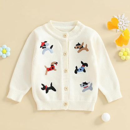 Baby Girl Cardigan Sweater Long Sleeve Button Up Knit Sweatshirt Jacket Toddler Baby Girl Fall Outfits