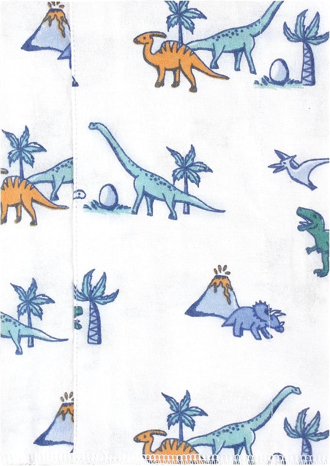 Luvable Friends Hudson Baby Flannel Burp Cloths 4pk, Dino Garden