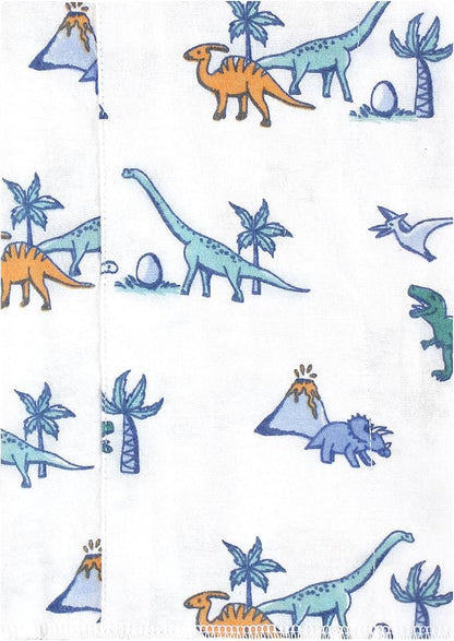Luvable Friends Hudson Baby Flannel Burp Cloths 4pk, Dino Garden