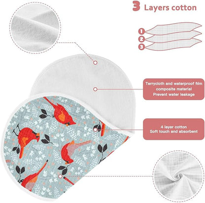 vvfelixl Muslin Burp Cloths Cardinals Bird Baby Washcloths for Baby Girl Boys 2 Pack