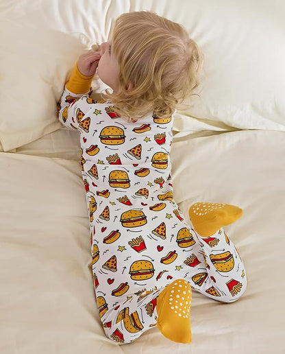 Bamboo Viscose Baby Convertible Footie Pajama, Zipper Pajamas for Baby Boys & Girls, Sleep & Play Footed Pjs