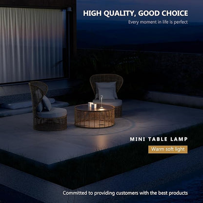 Compact Cordless Table Lamp, Rechargeable LED Night Light, Dual Light Source (RGB Top & Warm Bottom), Touch Control & Timer, Metal Lamp for Bedroom & Kids Room (Greige 1PACK)