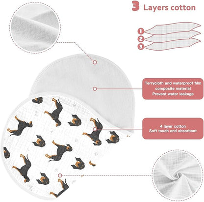 vvfelixl Baby Burp Cloths Black and Tan Coonhound Baby Newborn Cotton Burping Cloths Set Baby Washcloths 4 Pack