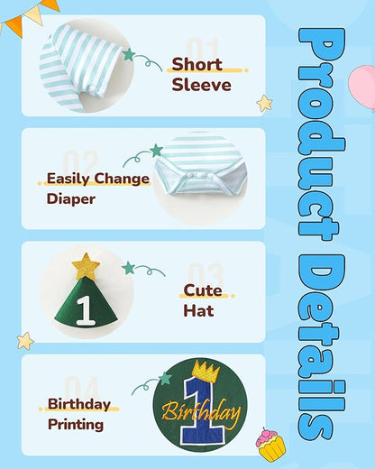 Baby Boy Swimsuit UPF 50+ Sun Protection Rash Guard Swimwear Zipper One Piece Toddler Boy Bathing Suit With Hat