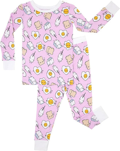 Little Sleepies Two-Piece Pajama Set for Boys & Girls, Soft Viscose from Bamboo Toddler Pajamas for Kids, Family Matching PJs