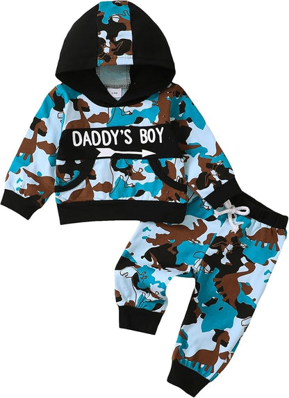 Toddler Baby Boy Clothes Infant Newborn Boy Outfit Long Sleeve Hoodie Sweatshirt Pants Fall Winter Clothes Set