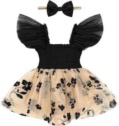 Baby Girl Clothes Infant Tulle Romper Ruffe Sleeveless Bodysuit Baby Girl Outfits Infant Girl Dress 0-18M