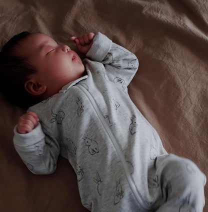 Owlivia Organic Cotton Baby Boy Girl Zip up Sleep 'N Play Pjs, Footless, Long Sleeve