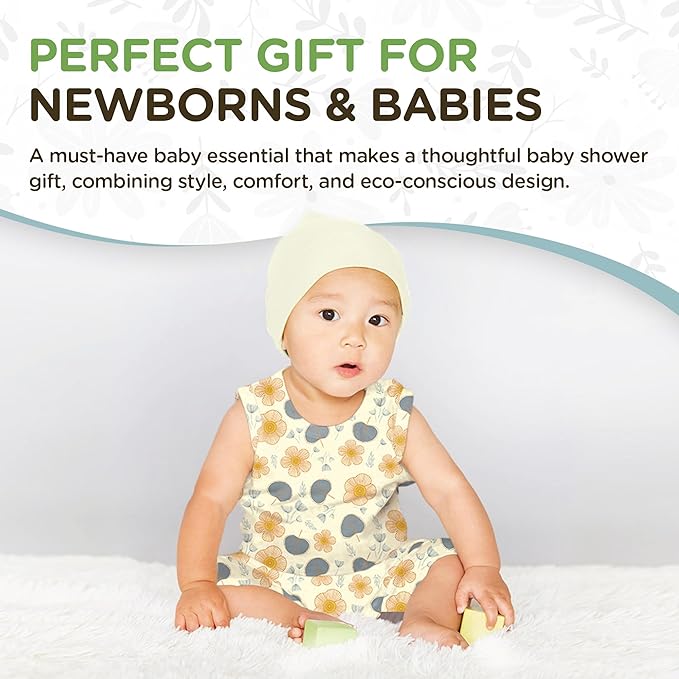 Babysoy Organic Pattern Print Tank Romper Shortall