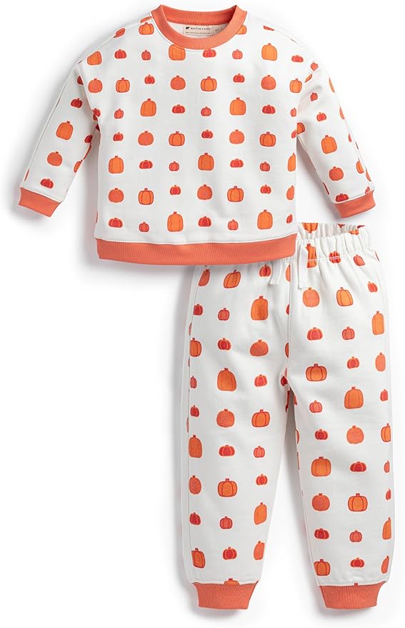 monica + andy Sporty Sweatsuit, 100% Organic Cotton Clothes for Boys & Girls, Outfit Sizes For Kids, Toddler & Infant