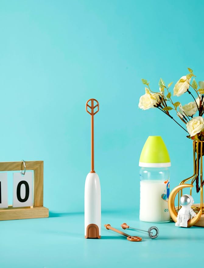 Handheld Electric Baby Formula Mixer,Handheld Drink Mixer (Off White)