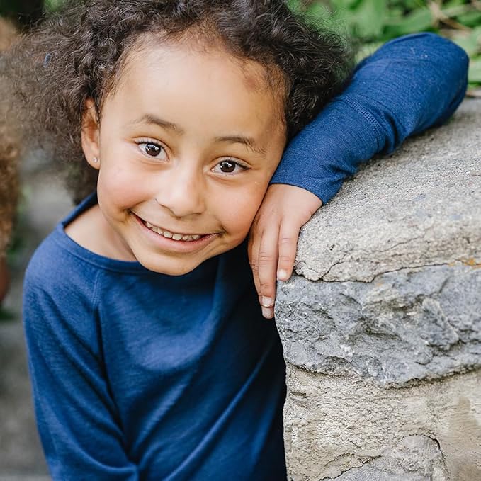 Woolino Merino Wool Base Layer for Kids - Super Soft Kids Long Sleeve Thermal Top - All Natural Base Layer Shirt