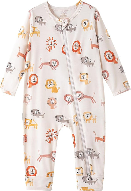Baby Zippered Rompers Newborn Pajamas Sleepers Long Sleeve Jumpsuits Infant Zipper Romper-Viscose from Bamboo
