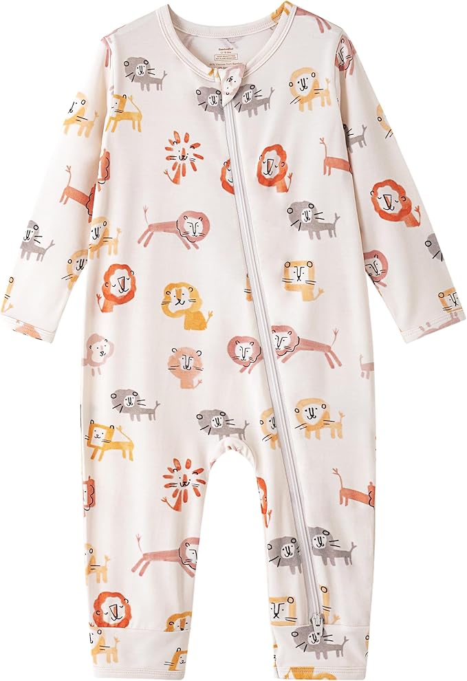Baby Zippered Rompers Newborn Pajamas Sleepers Long Sleeve Jumpsuits Infant Zipper Romper-Viscose from Bamboo