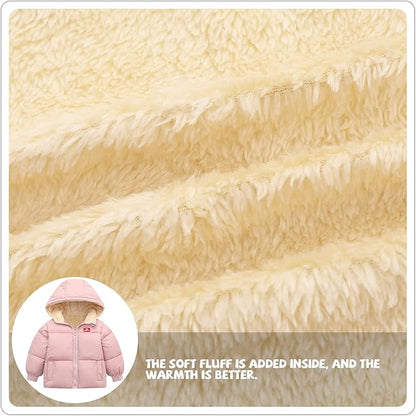 Baby Girl Winter Fleece Coat Toddler Boy With Hood Puffer Jacket Down Outerwear