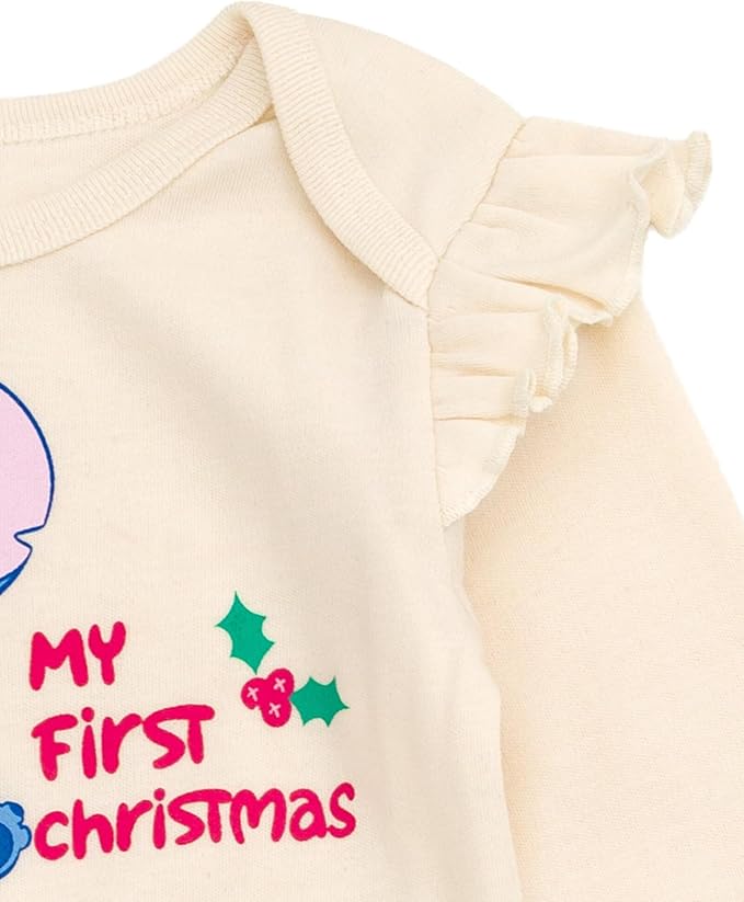 Disney Christmas Baby Girls Bodysuit, Pants and Headband 3 Piece Outfit Set Newborn to Infant Sizes (Newborn - 24 Months)