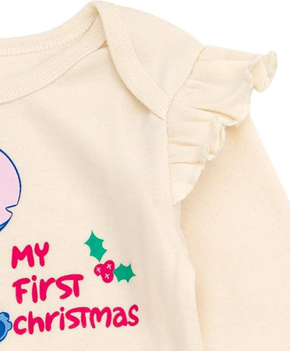 Disney Christmas Baby Girls Bodysuit, Pants and Headband 3 Piece Outfit Set Newborn to Infant Sizes (Newborn - 24 Months)