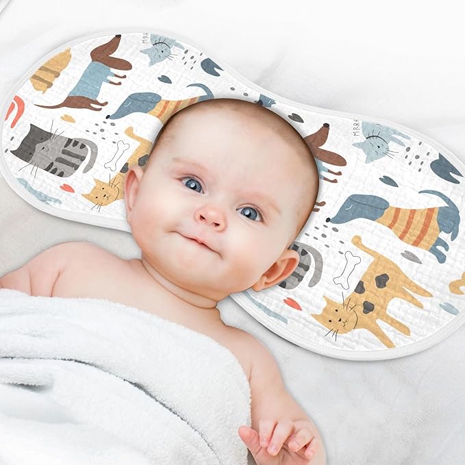 vvfelixl Different Dogs Cats Burp Cloths for Baby Boy Girls Baby Washcloths Burp Rags 1 Pack