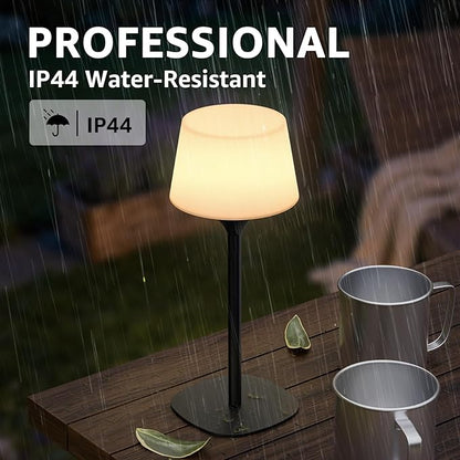 FUYO Cordless Table Lamp, Portable LED Desk Lamp, 3 Color Stepless Dimmable Rechargeable LED Table Lamp for Restaurant/Bedroom/Bars/Outdoor Party/Camping/Coffee Shop