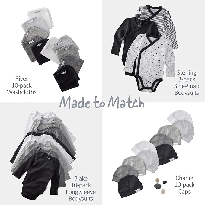 unisex-baby Blake 10-pack Long Sleeve Bodysuits 100% Organic Cotton Baby Boy & Girls