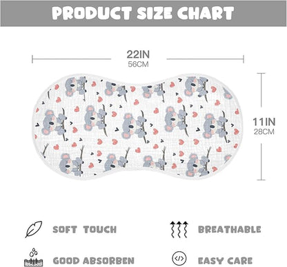 vvfelixl Baby Burp Cloths Cute Koala Bear on Trunk Baby Newborn Cotton Burping Cloths Set Babys Washcloths 4 Pack