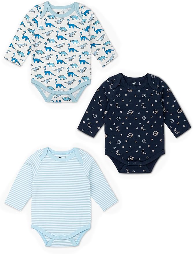 monica + andy Long Sleeve Jack & Jill Bodysuit, Organic Baby Clothes for Girls & Boys, For Preemie, Newborn & Infant