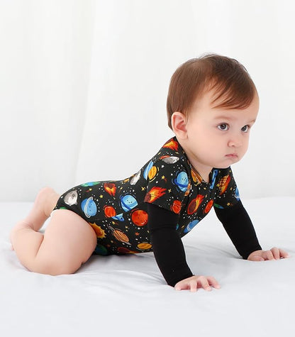 Baby Viscose from Bamboo Bodysuit for Boys Girls Long Sleeve Romper Soft Outfits for Infant One-Piece Cute Clothes