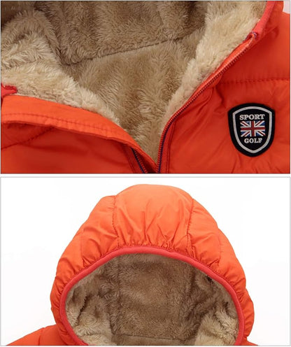 Happy Cherry Kids Boy's Girls Winter Coat Fleece Lined Thick Down Coats Puffy Jackets with Hood