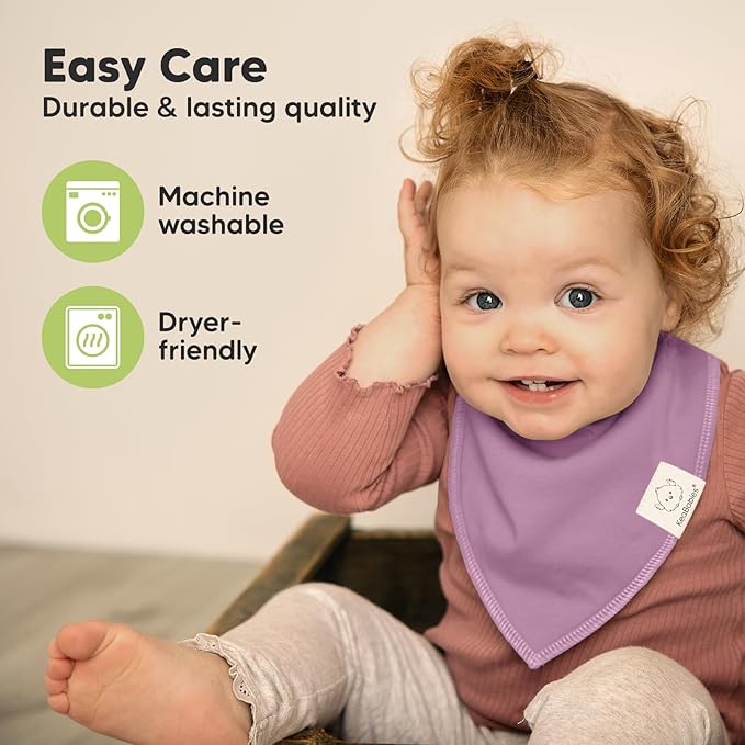 KeaBabies 10-Pack Organic Baby Bandana Bibs for Girls - Super Absorbent Triangle Baby Bibs for Drooling and Teething Infant, 100% Cotton Extra Soft for Newborn, Infant 0-36 Months (Cupcake)