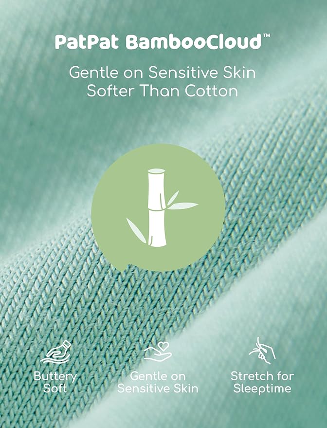 PATPAT Baby Sleeper Gown with Bamboo Viscose for Newborn Girls Boys, Knotted Nightgown with Mittens for Infant Home Coming