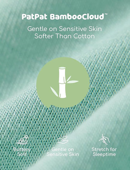 PATPAT Baby Sleeper Gown with Bamboo Viscose for Newborn Girls Boys, Knotted Nightgown with Mittens for Infant Home Coming