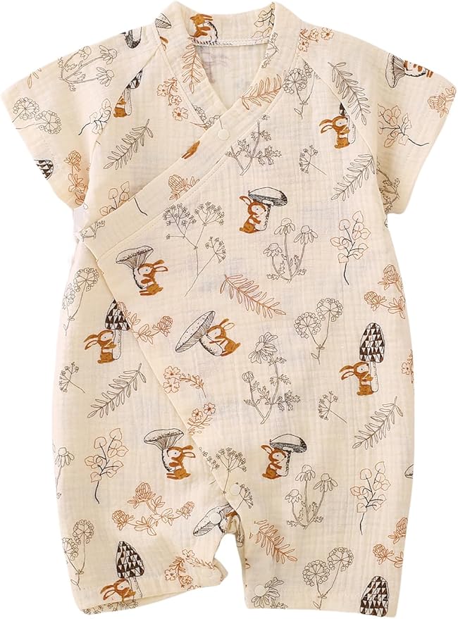 BINIDUCKLING Baby Kimono Robes Cotton Muslin Outfit Clothes Newborn - 24 Months