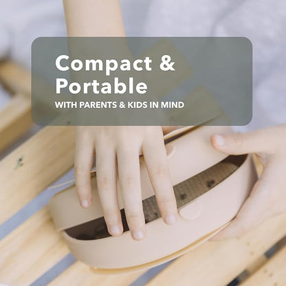 Miniware Fold & Scoop - Silifold Baby Feeding Set with Foldable Silicone Plate & Child-Sized Spoon - Compact, Portable, Dishwasher-Safe, Suction Base for Mess-Free Eating (Eucalyptus and Oat)