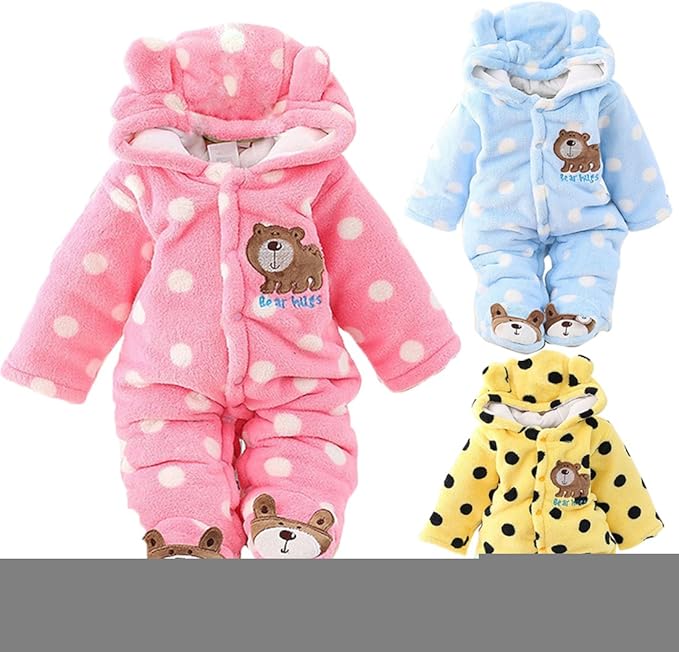 Gaorui Newborn Baby Jumpsuit Outfit Hoody Coat Winter Infant Rompers Toddler Clothing Bodysuit