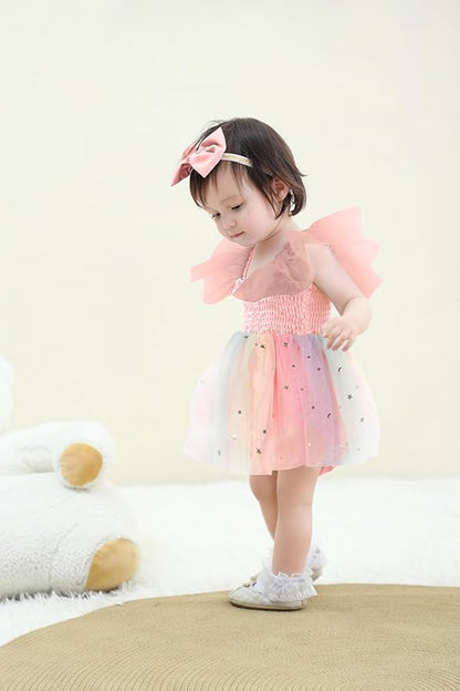 Baby Girl Clothes Infant Tulle Romper Ruffe Sleeveless Bodysuit Baby Girl Outfits Infant Girl Dress 0-18M