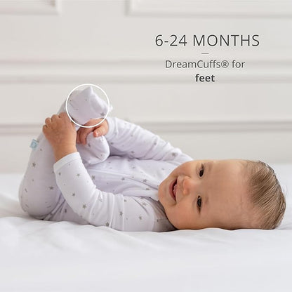 Dreamland Baby Bamboo Viscose Baby Pajamas (0-9 months). Ultra Soft Viscose Sleepers with 2-Way Zipper, Mitten & Foot Cuffs