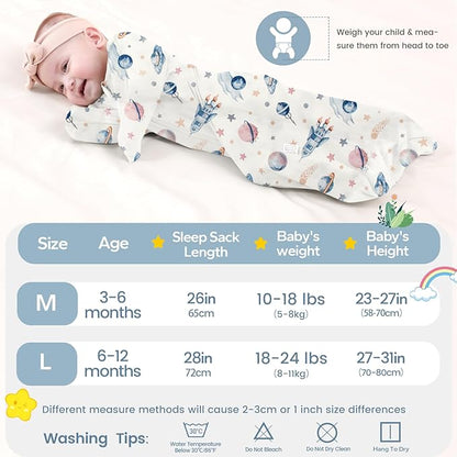 ZIGJOY Baby Transitional Swaddles for Newborns: 0.5 Tog Arms Up Sleep Sack 3-6-12 Months Soft Cotton Shark Fin 2 Way Zipper