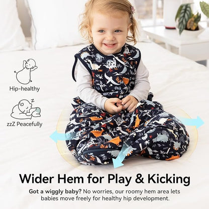 Rayon Made from Bamboo Sleep Sack 2t-3t Supersoft Toddler Sleep Sack 24-36 Months 1.0 Tog Baby Wearable Blanket with 2-Way Zipper Unisex Sleeping Bag for Babies