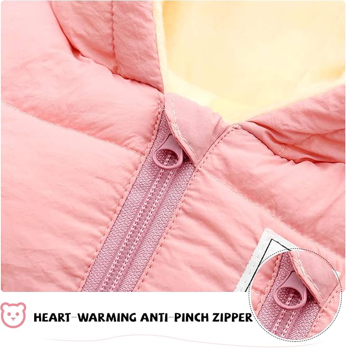 XMWEALTHY Baby Clothes Cute Infant Toddler Snowsuit Warm Newborn Boy Girl Winter Coats Hooded Zip Jumpsuit