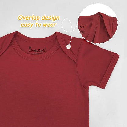 Jimonda Baby Bodysuits Rayon from Bamboo Short Sleeve Baby Boys Girls Rompers Soft Outfits Newborn Clothes
