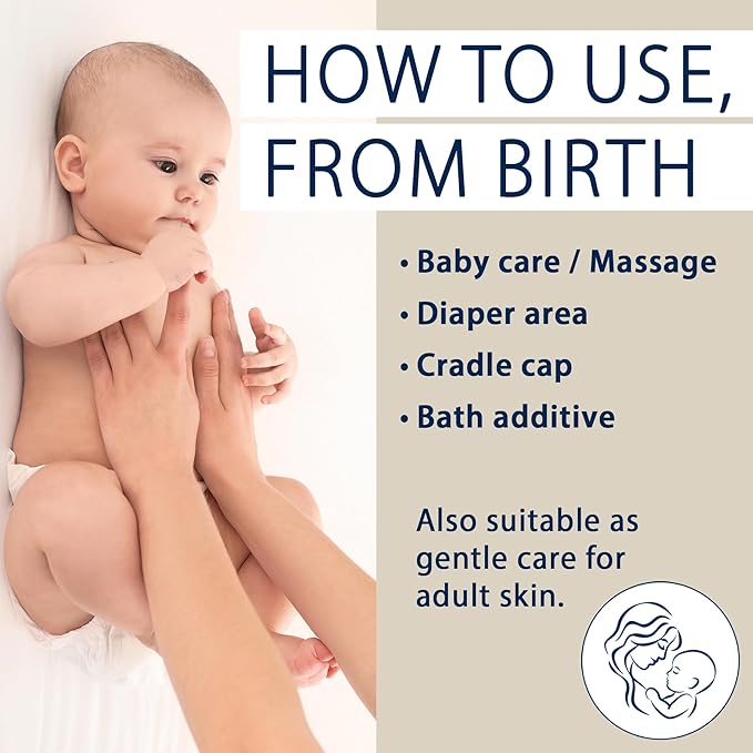 frei öl Baby Oil – 100% natural ingredients – for babies, kids & adults – fragrance-free, vegan, soothes sensitive skin & helps with eczema – protects against diaper rash – 4.7 fl oz