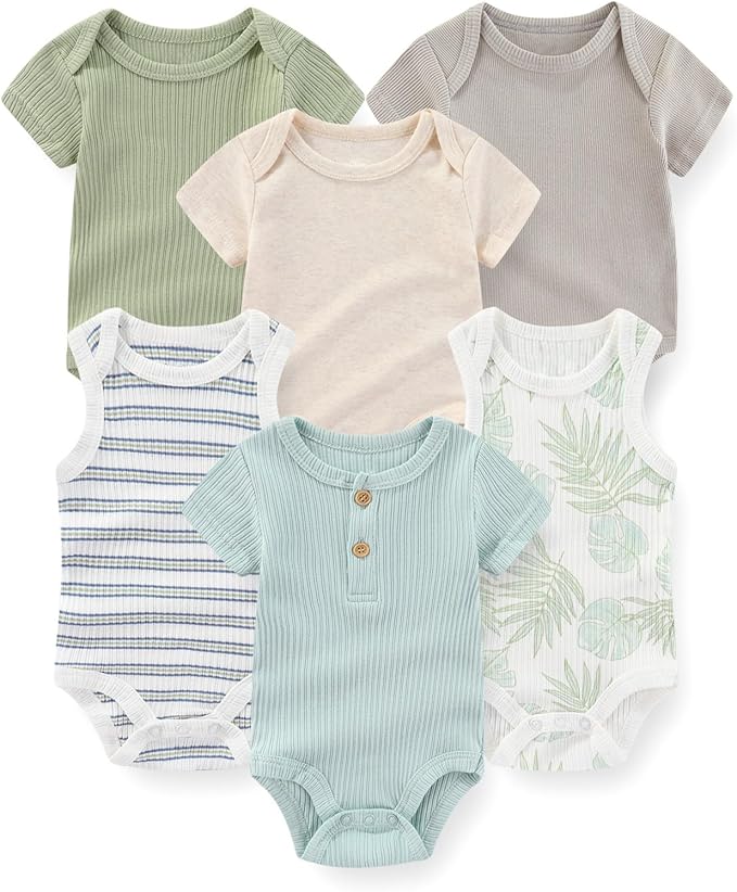 Fashion Baby Boy Girl Bodysuits 6-Pack Casual Cotton Soft Infants Outfit New born Clothes