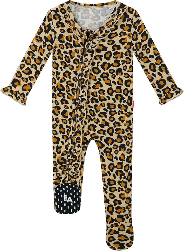Bamboo Viscose Baby Girl Footie Pajamas, Newborn Sleepers Infant Onesie, 2-Way Zipper Footed Pjs